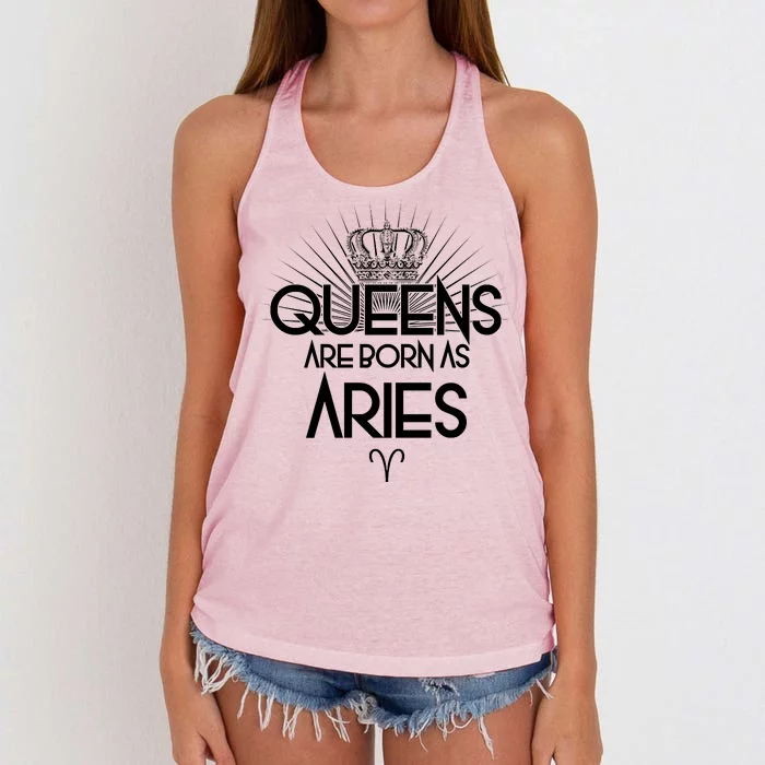 Queens Are Born As Aries Women's Knotted Racerback Tank