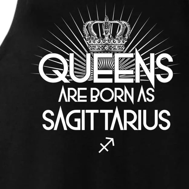 Queens Are Born As Sagittarius Ladies Tri-Blend Wicking Tank