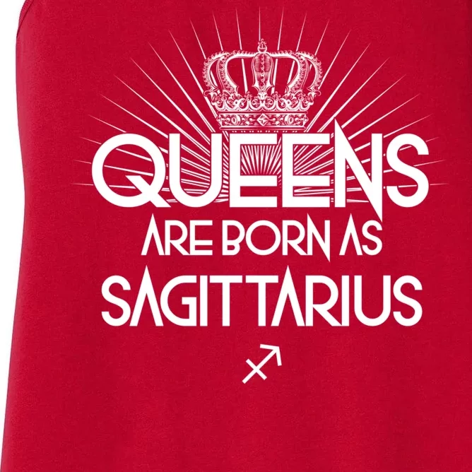 Queens Are Born As Sagittarius Women's Racerback Tank