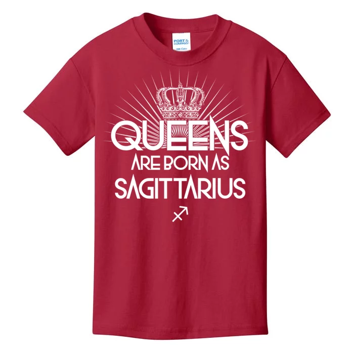 Queens Are Born As Sagittarius Kids T-Shirt