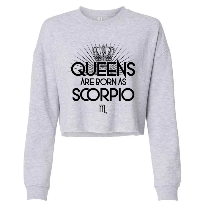 Queens Are Born As Sagittarius Cropped Pullover Crew