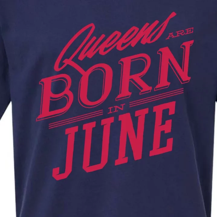 Queens Are Born In June Sueded Cloud Jersey T-Shirt