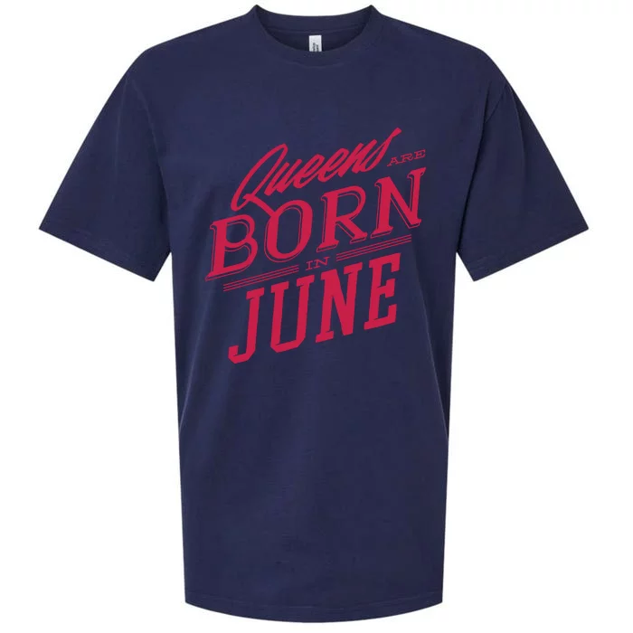 Queens Are Born In June Sueded Cloud Jersey T-Shirt