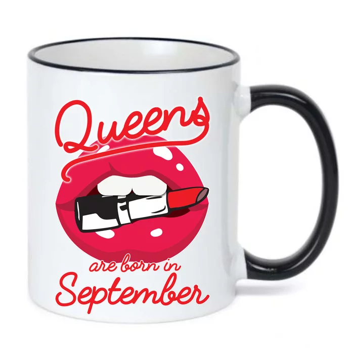 Queens Are Born in September Lipstick Black Color Changing Mug