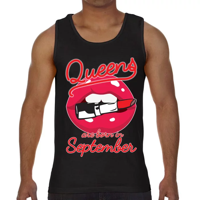 Queens Are Born in September Lipstick Comfort Colors® Tank Top