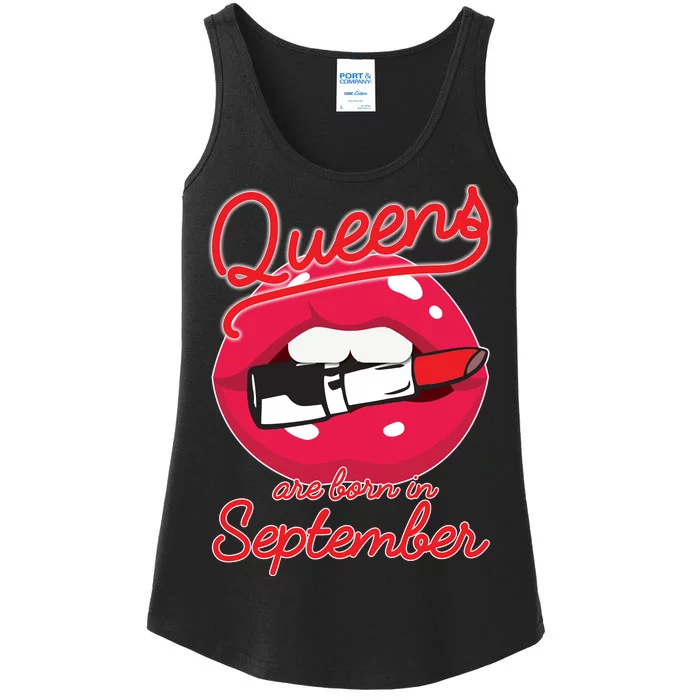 Queens Are Born in September Lipstick Ladies Essential Tank