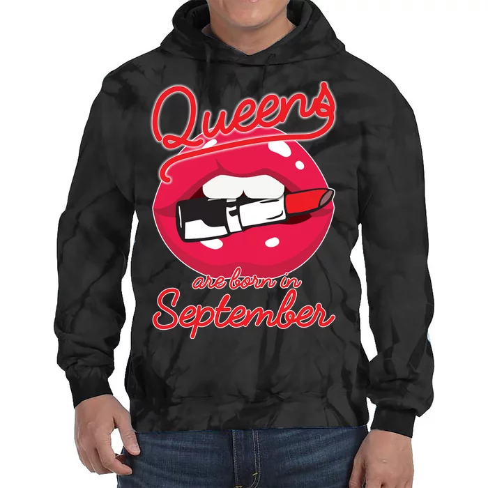 Queens Are Born in September Lipstick Tie Dye Hoodie