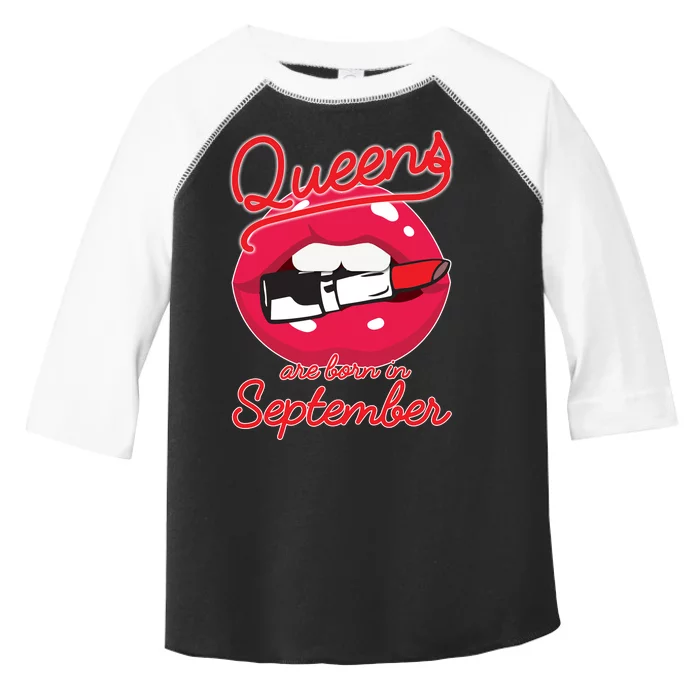 Queens Are Born in September Lipstick Toddler Fine Jersey T-Shirt