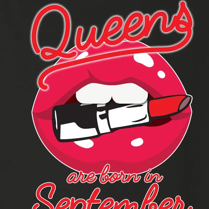 Queens Are Born in September Lipstick Toddler Long Sleeve Shirt