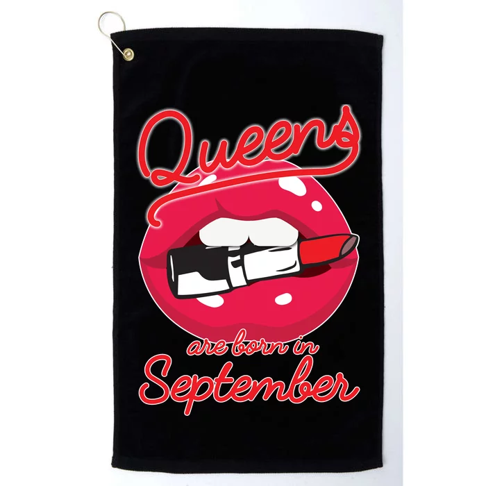 Queens Are Born in September Lipstick Platinum Collection Golf Towel