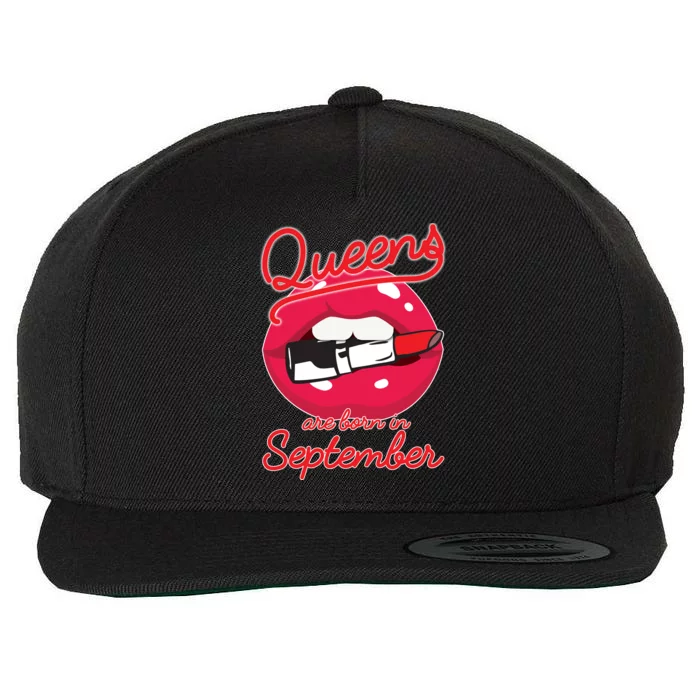 Queens Are Born in September Lipstick Wool Snapback Cap