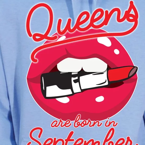 Queens Are Born in September Lipstick Unisex Surf Hoodie