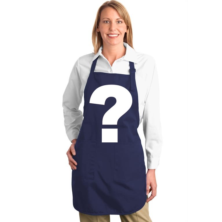 Question Mark Logo Full-Length Apron With Pockets