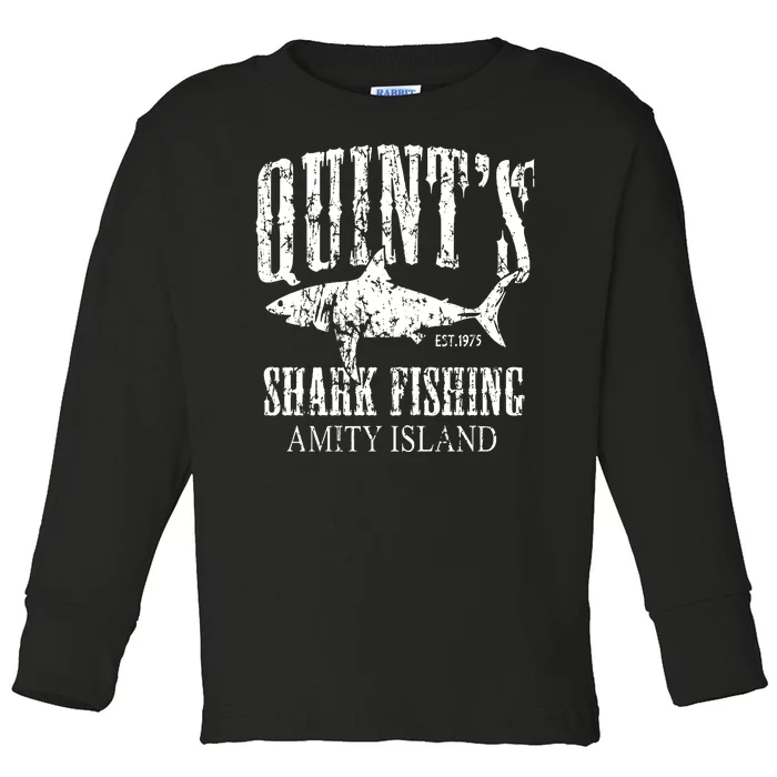 Quint's Shark Fishing Amity Island Toddler Long Sleeve Shirt