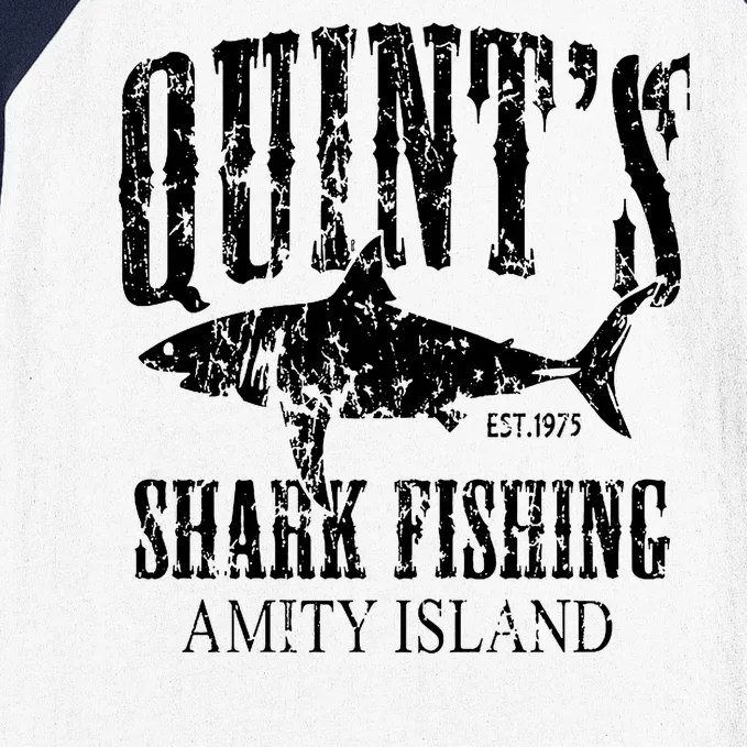 Quint's Shark Fishing Amity Island Baseball Sleeve Shirt