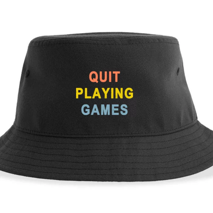 Quit Playing Games Sustainable Bucket Hat