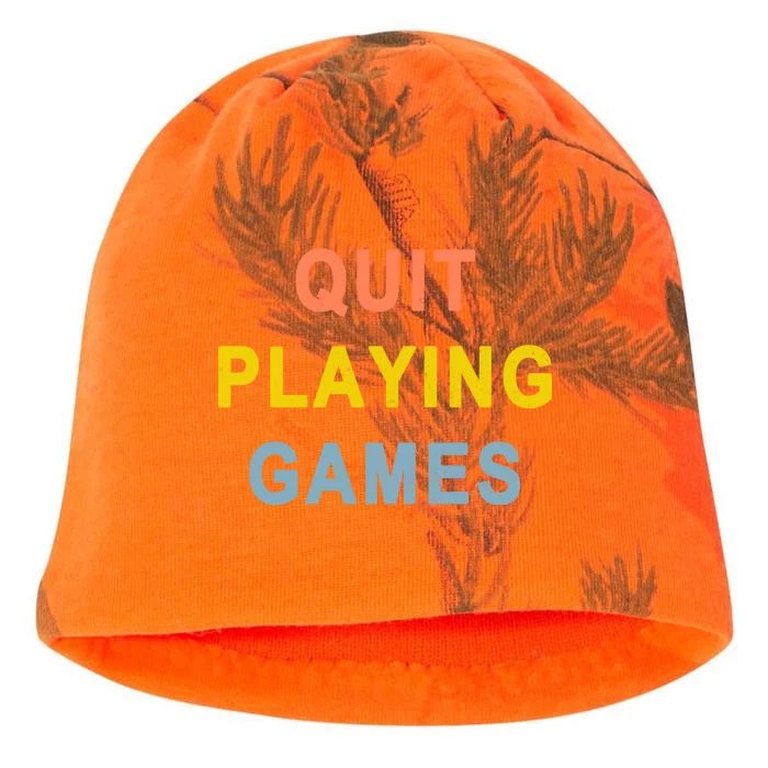 Quit Playing Games Kati - Camo Knit Beanie