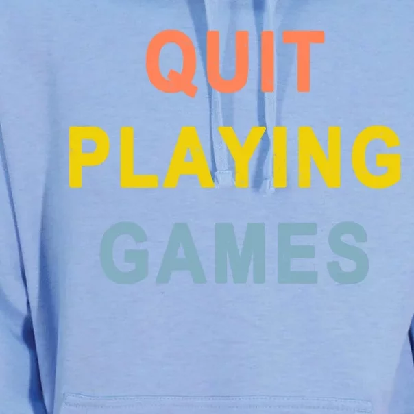 Quit Playing Games Unisex Surf Hoodie