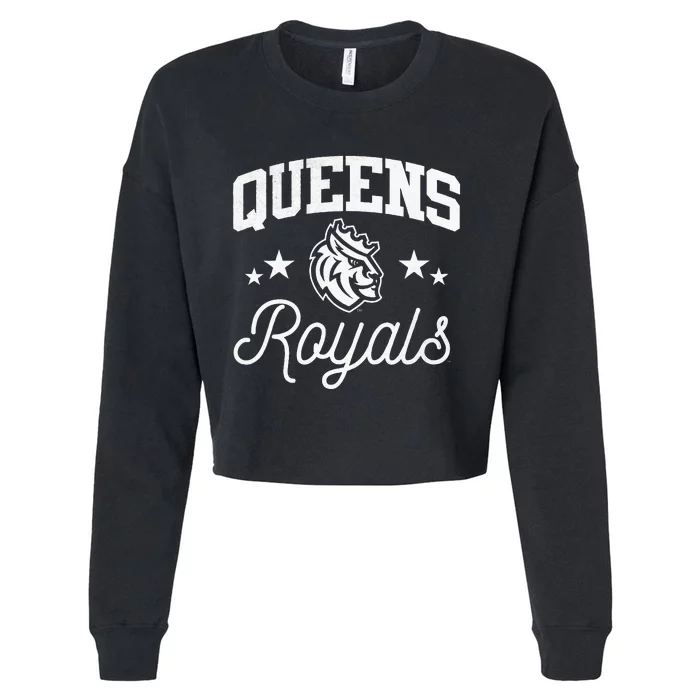 Queens University Of Charlotte Royals Logo Cropped Pullover Crew