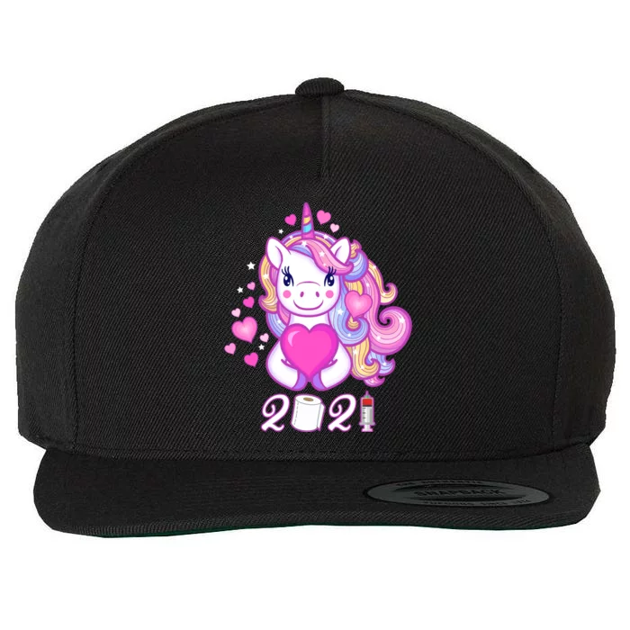 Quarantine Valentine's Day Unicorn Lover Gift Cute Gift Wool Snapback Cap