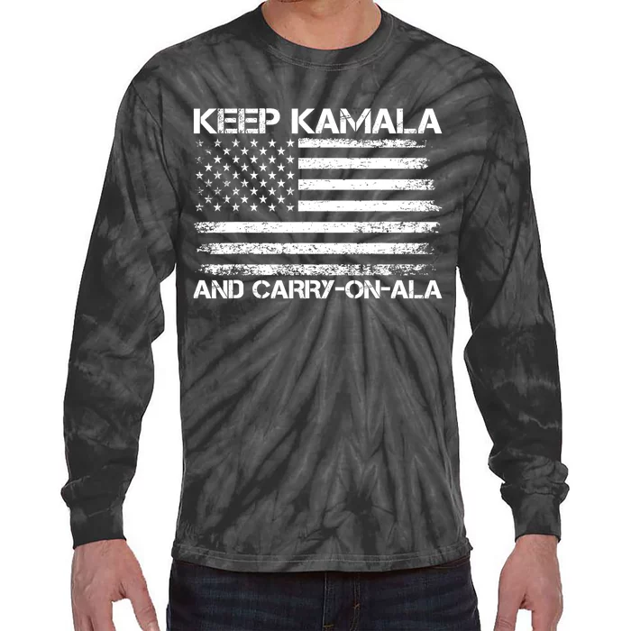 Quote Voting Keep Kamala And Carryonala Funny Election Gift Tie-Dye Long Sleeve Shirt