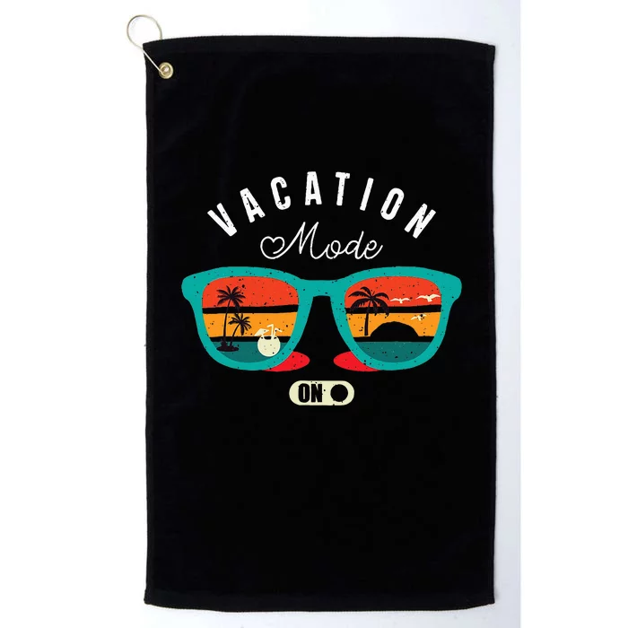 Quote Vacation Mode On Summer Vintage Platinum Collection Golf Towel