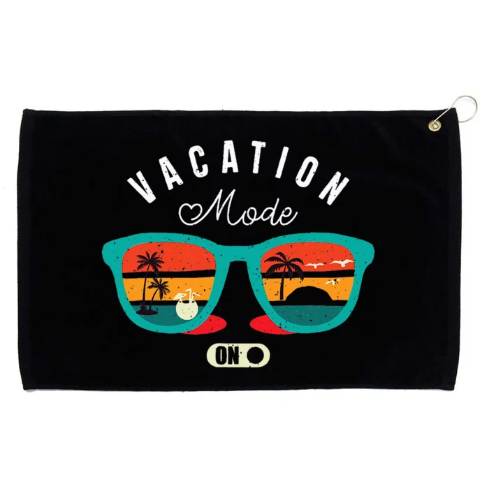 Quote Vacation Mode On Summer Vintage Grommeted Golf Towel