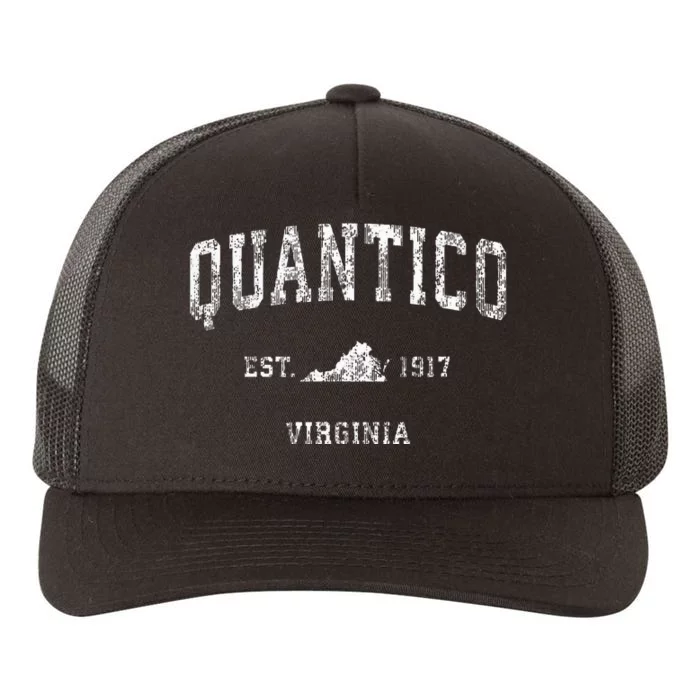 Quantico Virginia Va Vintage Athletic Sports Design Yupoong Adult 5-Panel Trucker Hat