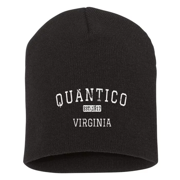 Quantico Virginia Va Vintage Short Acrylic Beanie