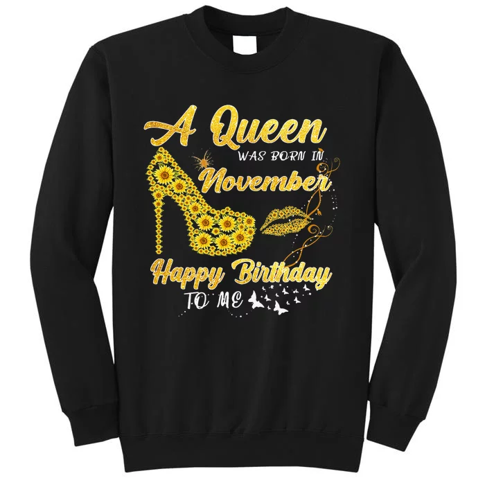 Queen Was Born In November Funny Sunflower Birthday Gifts Sweatshirt