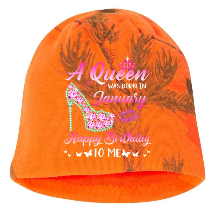 Queen Was Born In January Cute Funny Happy Birthday Funny Gift Kati - Camo Knit Beanie