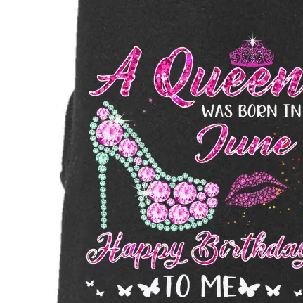 Queen was born in June Cute Funny Happy Birthday Gifts Doggie 3-End Fleece Hoodie