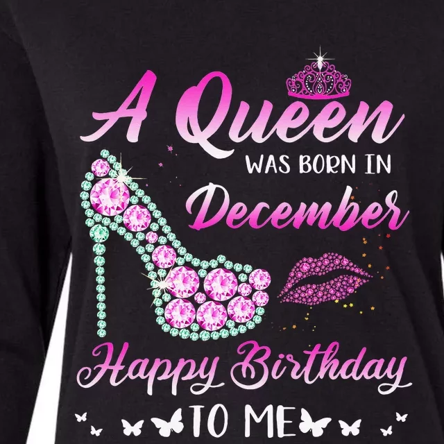 Queen was born in December Cute Funny Happy Birthday Gifts Womens Cotton Relaxed Long Sleeve T-Shirt