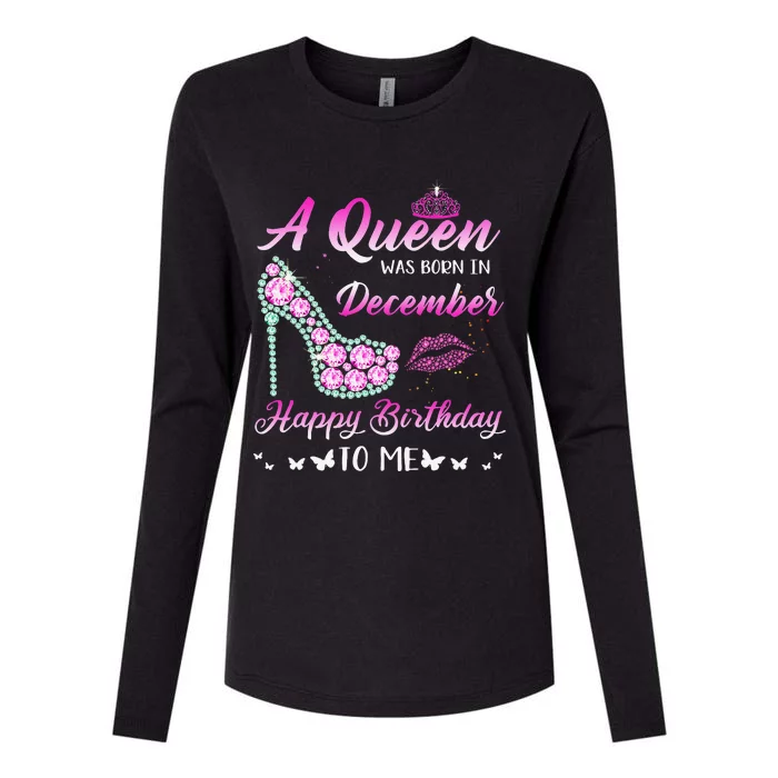 Queen was born in December Cute Funny Happy Birthday Gifts Womens Cotton Relaxed Long Sleeve T-Shirt