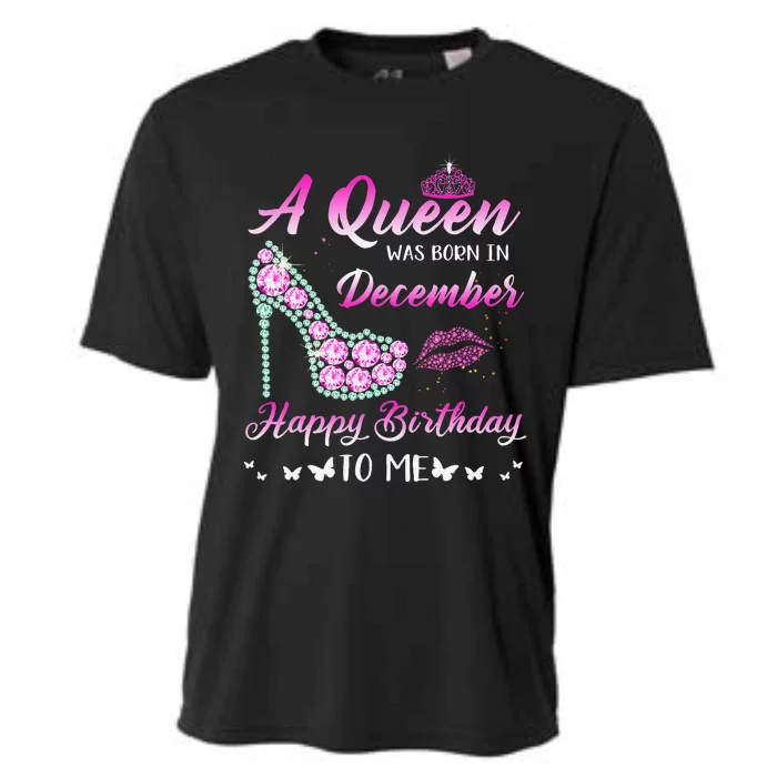 Queen was born in December Cute Funny Happy Birthday Gifts Cooling Performance Crew T-Shirt