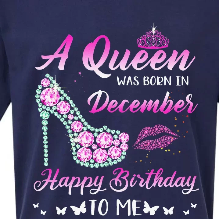 Queen was born in December Cute Funny Happy Birthday Gifts Sueded Cloud Jersey T-Shirt