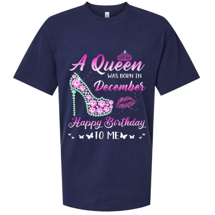 Queen was born in December Cute Funny Happy Birthday Gifts Sueded Cloud Jersey T-Shirt