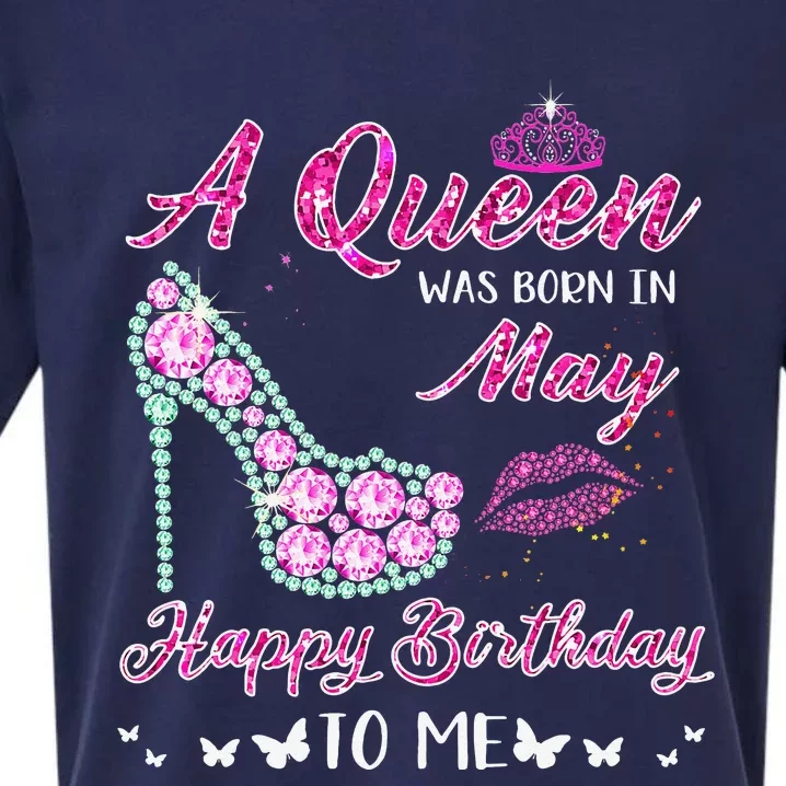 Queen was born in May Cute Funny Happy Birthday Gifts Sueded Cloud Jersey T-Shirt