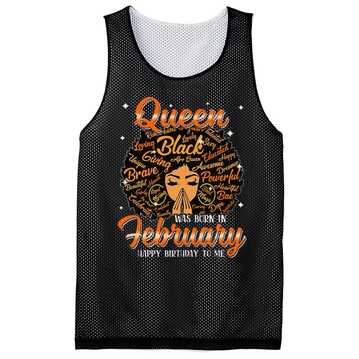 Queen Was Born In February Black History Birthday Juneteenth Mesh Reversible Basketball Jersey Tank