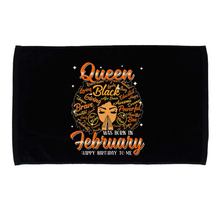 Queen Was Born In February Black History Birthday Juneteenth Microfiber Hand Towel