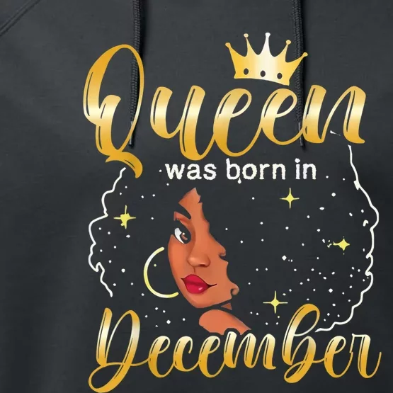 Queen Was Born In December Shirt Girls December Birthday Performance Fleece Hoodie