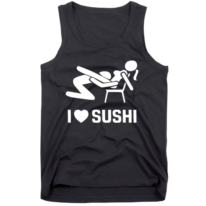 Quinnbenet Wearing I Love Sushi Sex Witz Joke Japan Tank Top