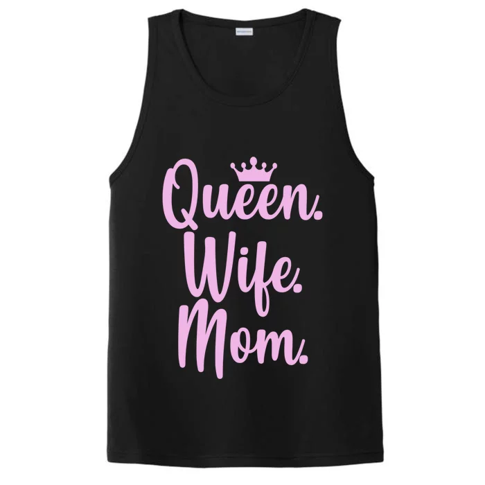 Queen Wife Mom Cute Gift Performance Tank