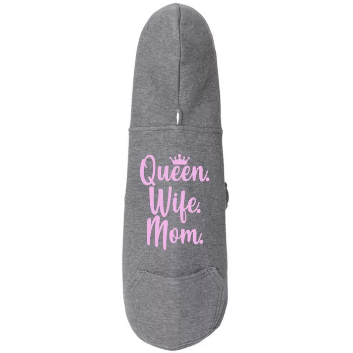 Queen Wife Mom Cute Gift Doggie 3-End Fleece Hoodie