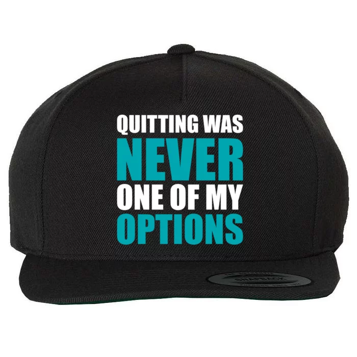 Quitting Was Never One Of My Options Gym Fitness Hard Work Gift Wool Snapback Cap