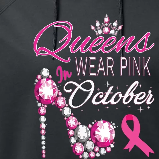 Queens Wear Pink In October Breast Cancer Awareness Performance Fleece Hoodie