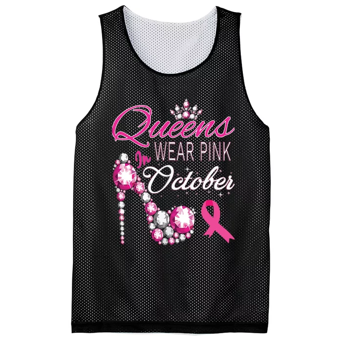 Queens Wear Pink In October Breast Cancer Awareness Mesh Reversible Basketball Jersey Tank