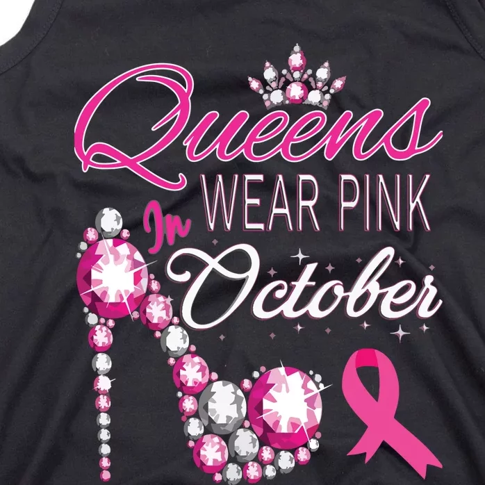 Queens Wear Pink In October Breast Cancer Awareness Tank Top