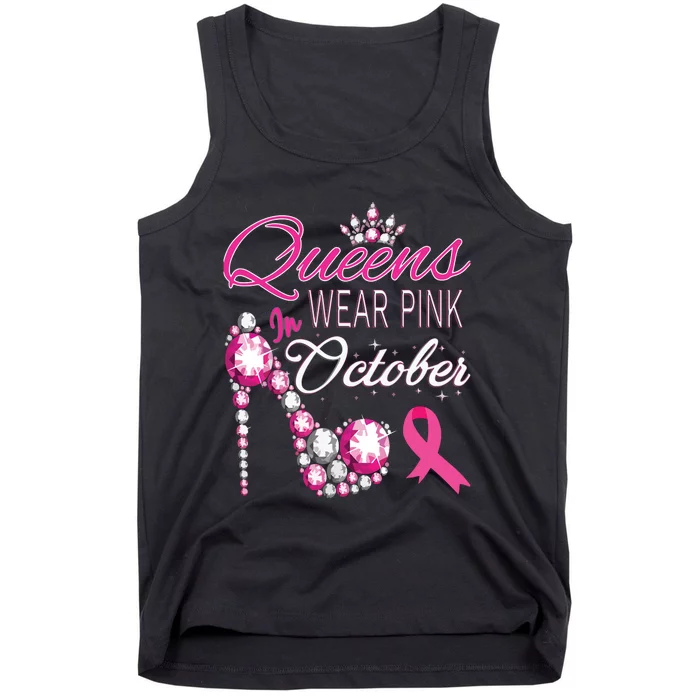 Queens Wear Pink In October Breast Cancer Awareness Tank Top