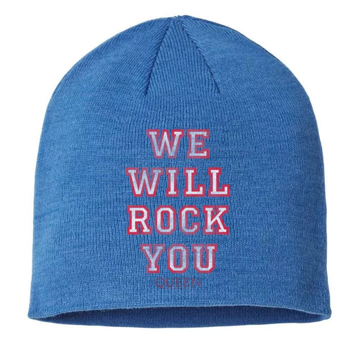 Queen We Will Rock You Pink Funny Gift 8 1/2in Sustainable Knit Beanie